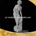 beautiful white marble figure sculpture of nude lady for outdoor decoration